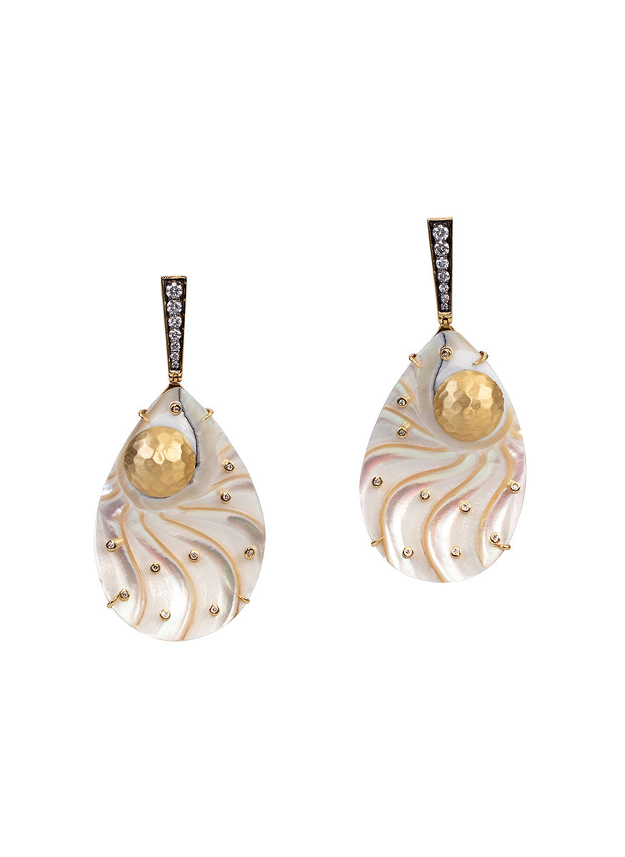 Carved Nautilus Shell Earrings