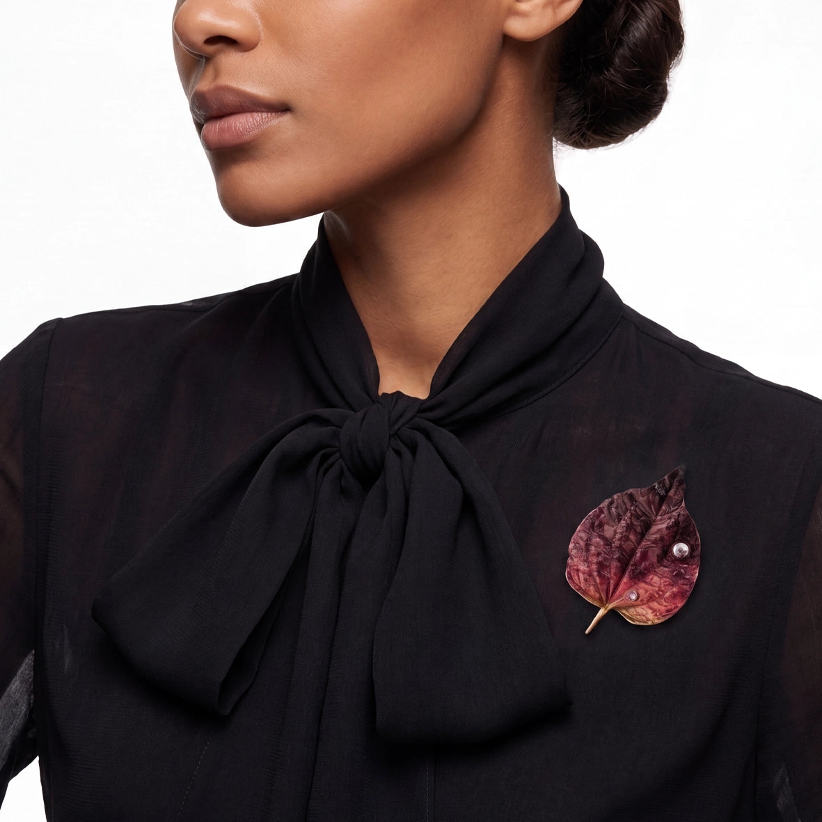 Sunset Autumn Leaf Brooch - Anabela Chan