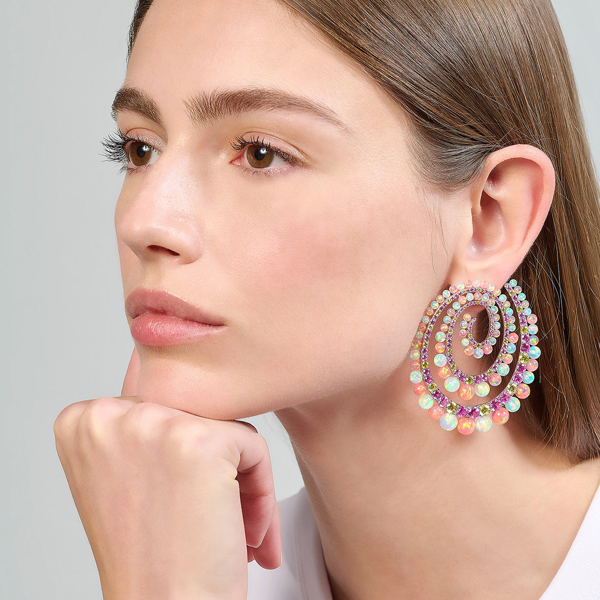 Sunset Opal Vortex Hoops - Anabela Chan