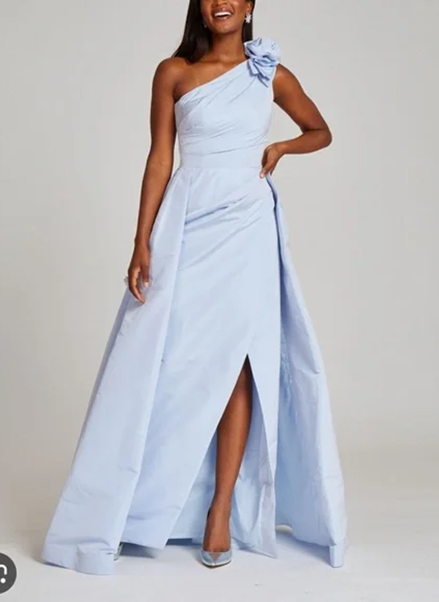 One Shoulder Taffeta Gown