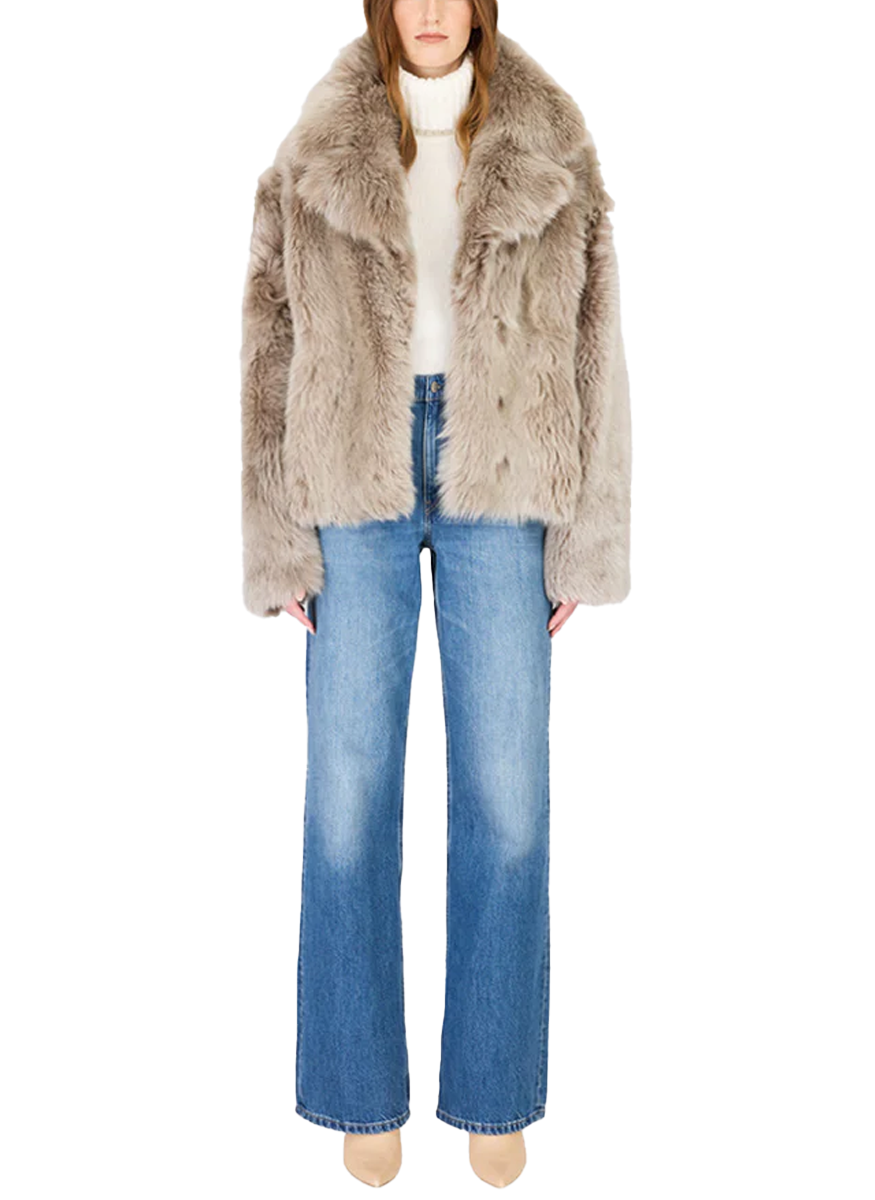 Toska Taupe Brisa Reversible Shearling Jacket