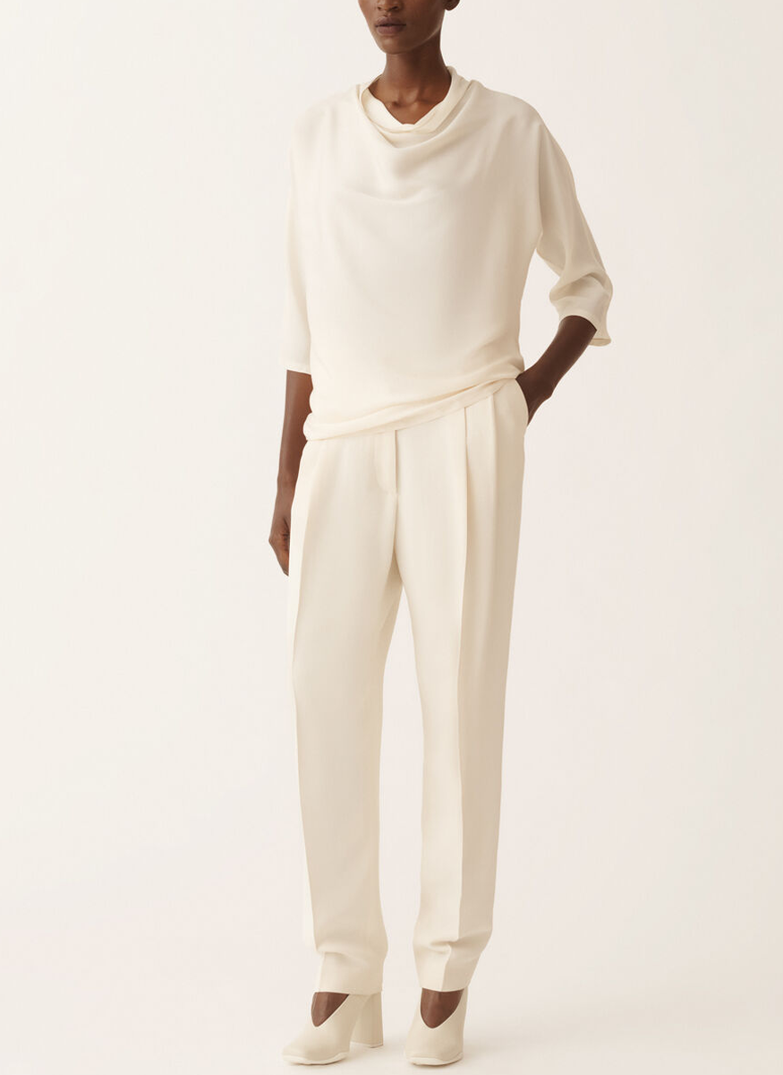 Enver Satin Short Sleeve Top - Fabiana Filippi