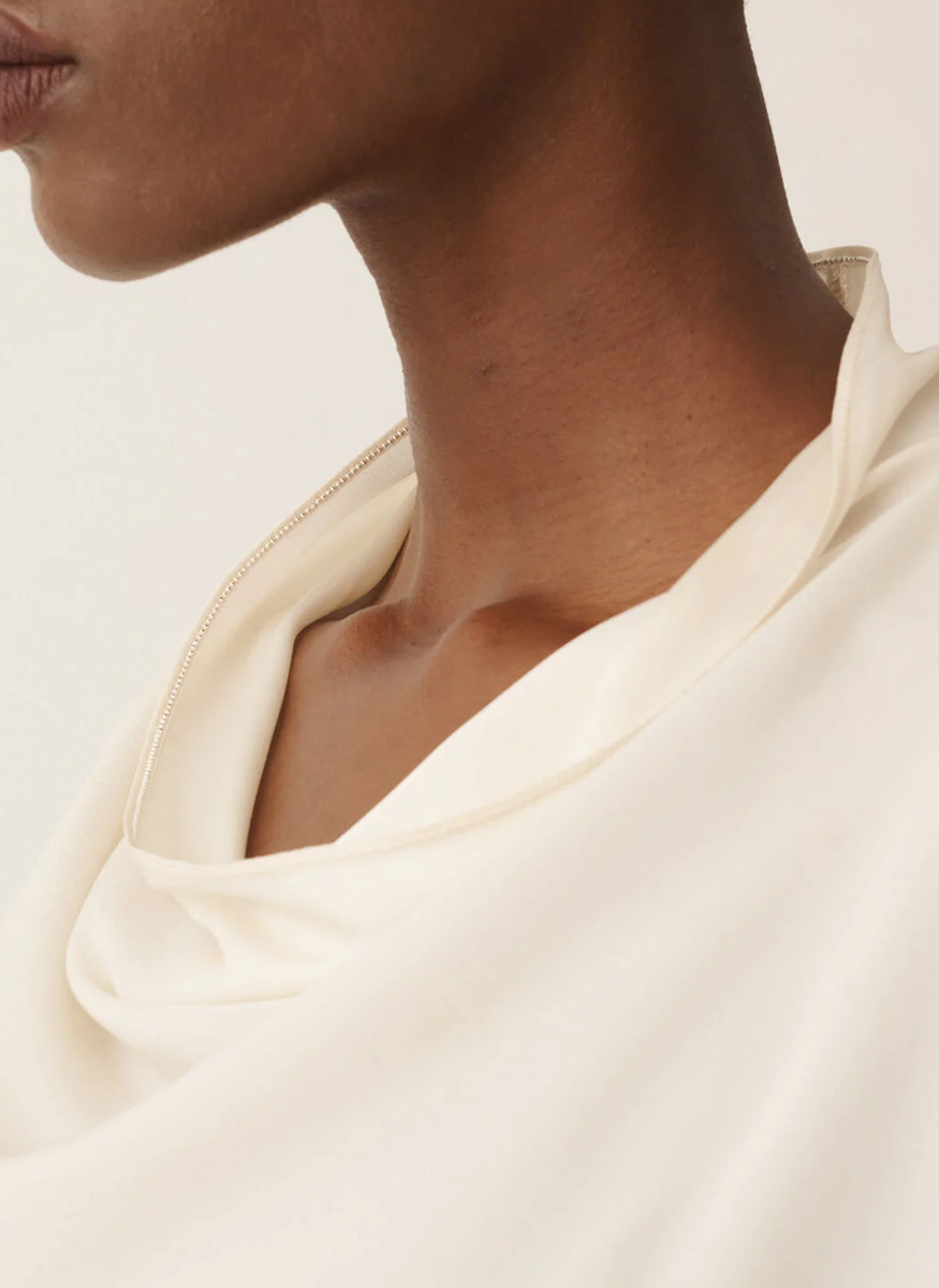 Enver Satin Short Sleeve Top - Fabiana Filippi