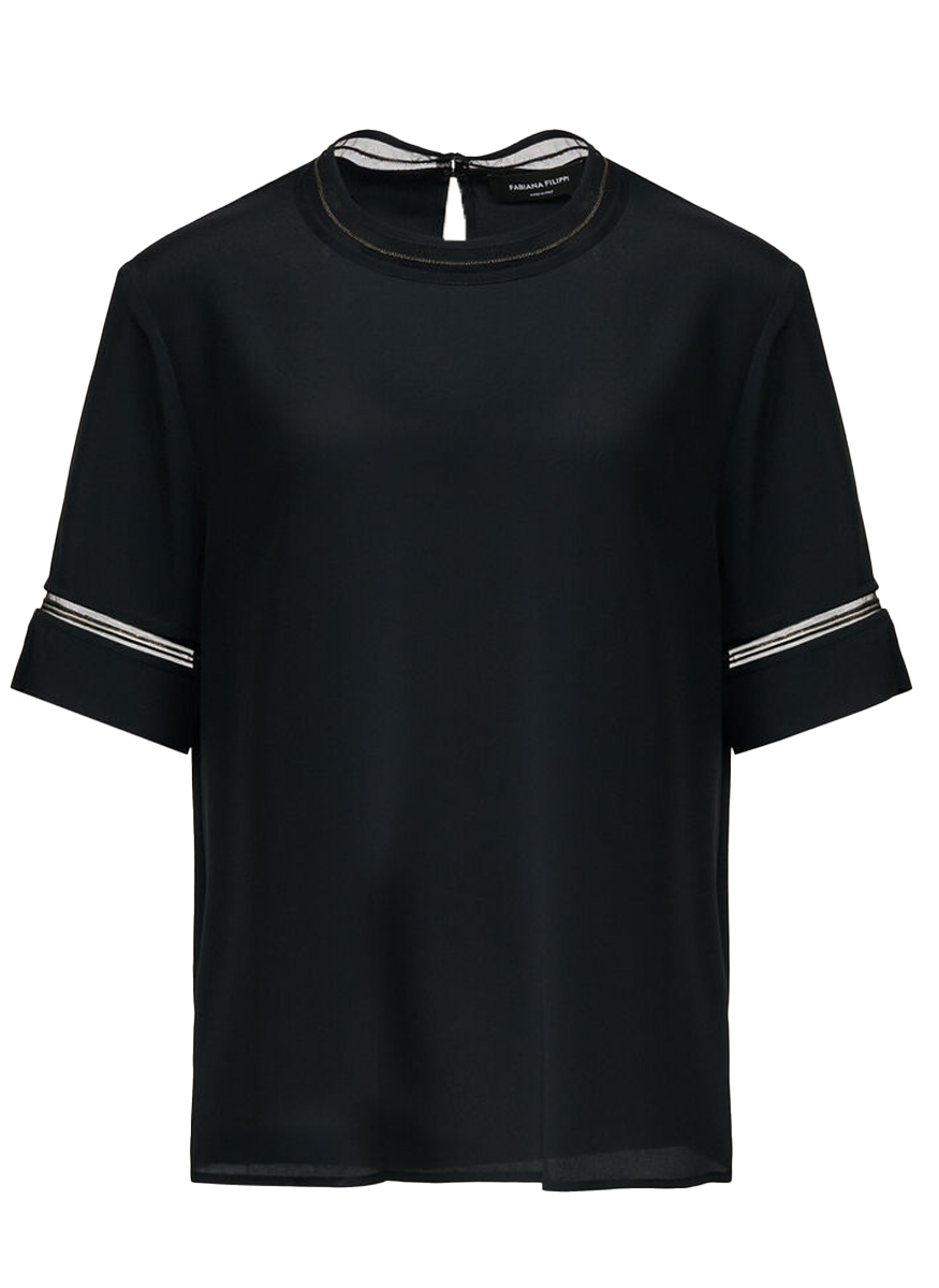 Short-sleeve Crêpe De Chine Top - Fabiana Filippi