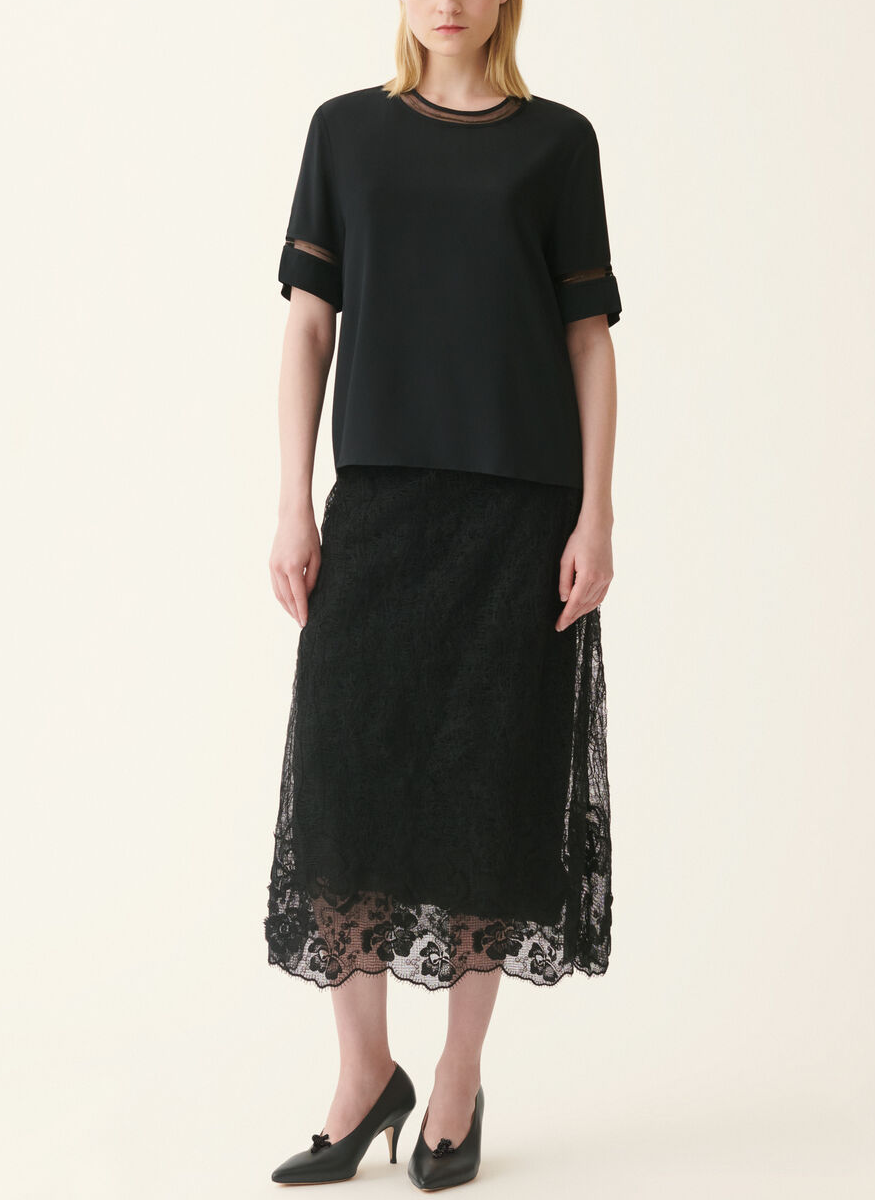 Short-sleeve Crêpe De Chine Top - Fabiana Filippi