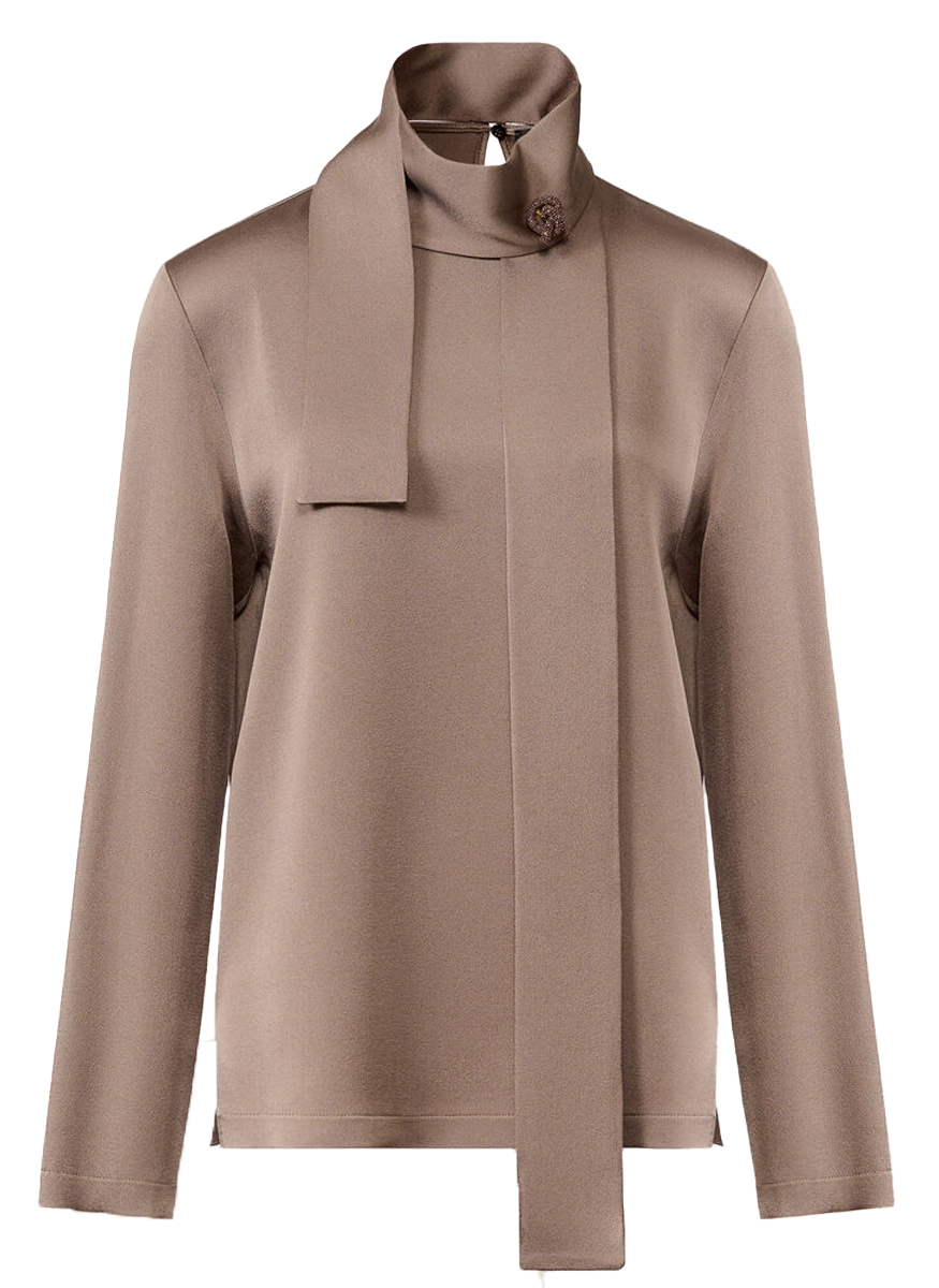 Enver Satin Long Sleeve Top - Fabiana Filippi