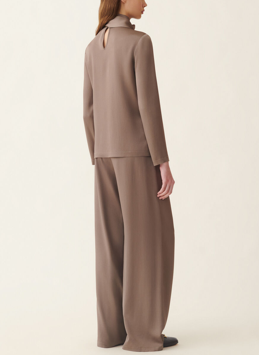 Enver Satin Long Sleeve Top - Fabiana Filippi