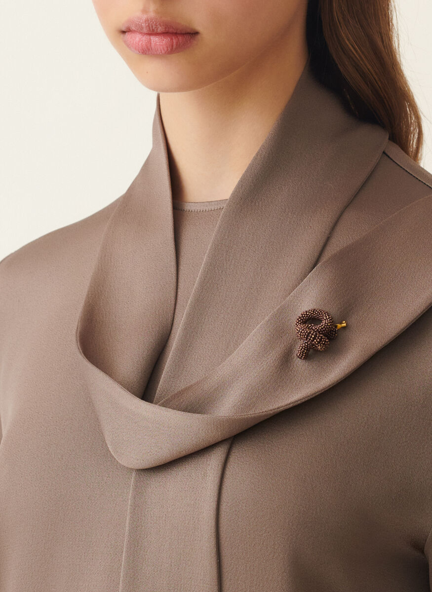 Enver Satin Long Sleeve Top - Fabiana Filippi