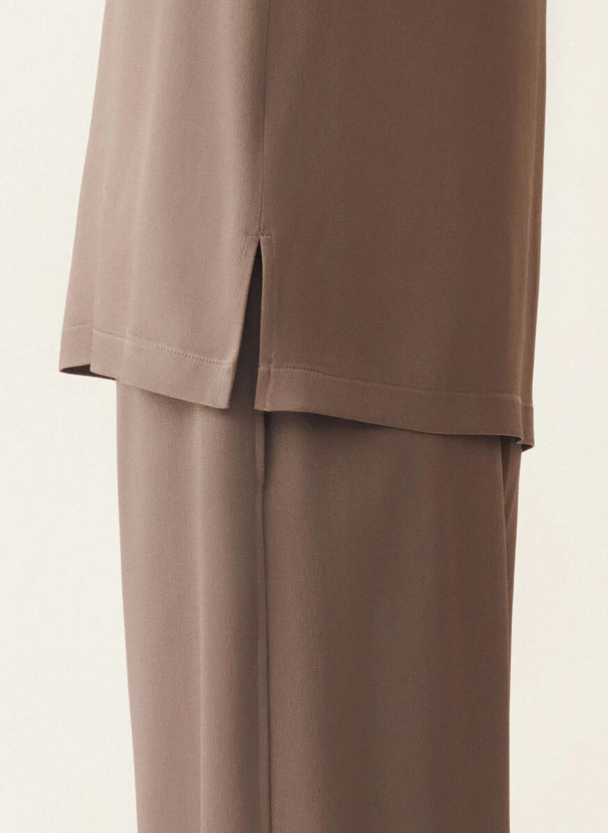 Enver Satin Long Sleeve Top - Fabiana Filippi