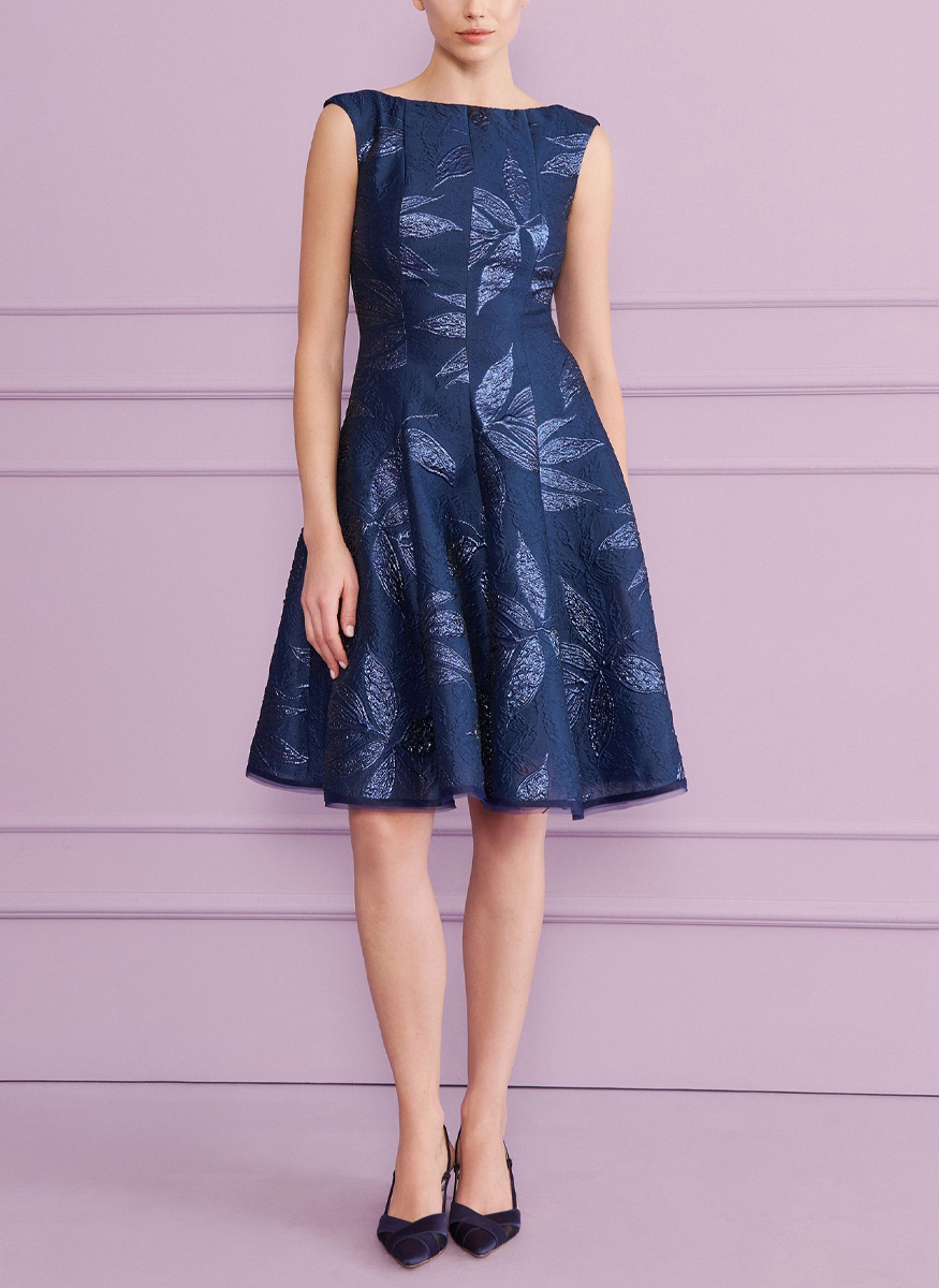 Cocktail Dress in Peony Jacquard - Talbot Runhof