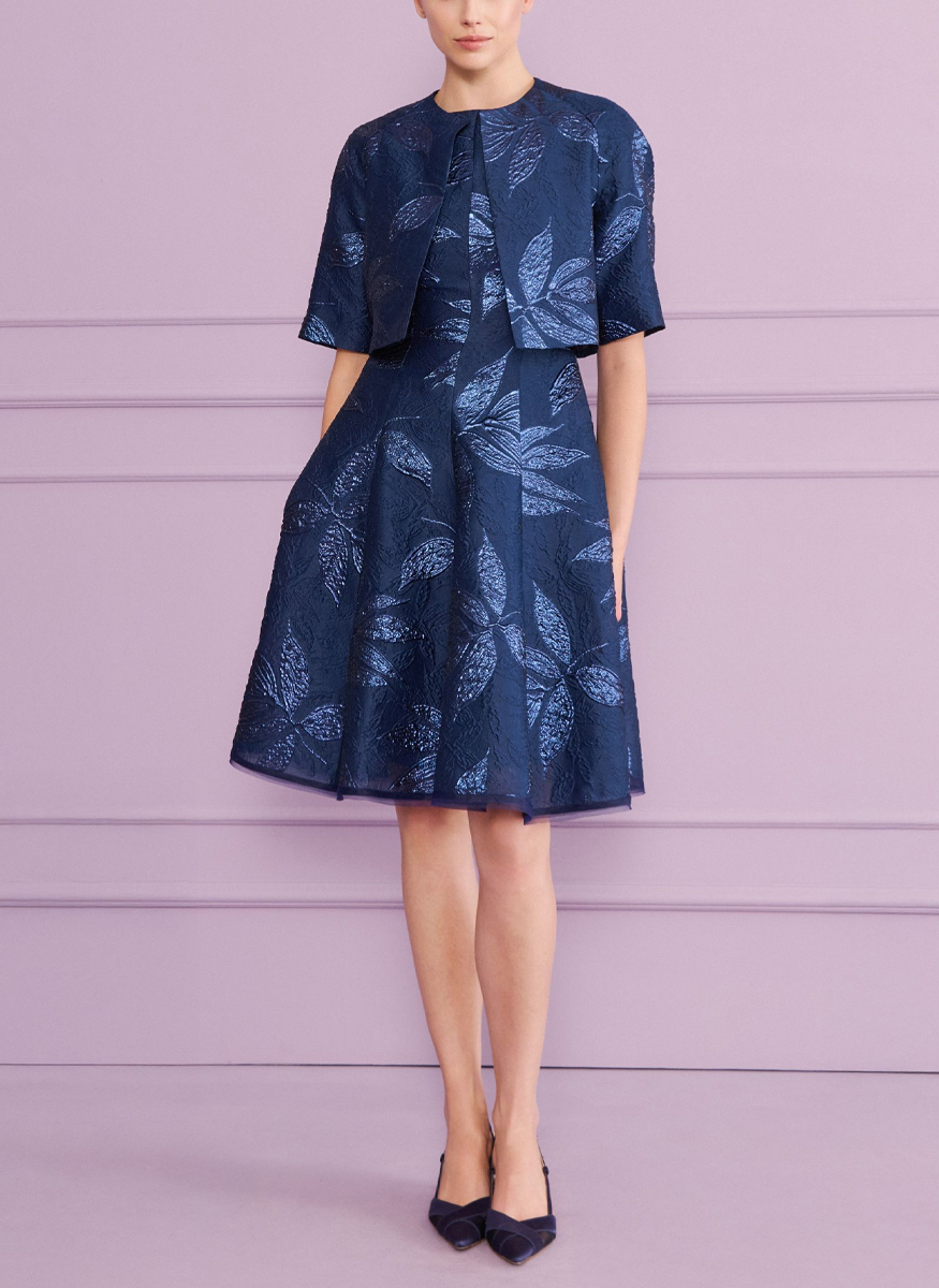 Cocktail Dress in Peony Jacquard - Talbot Runhof