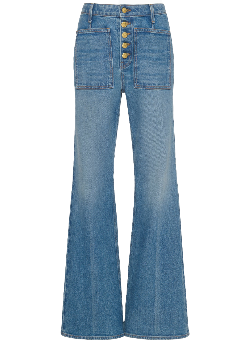 The Stretch Lou Kick Flare Jean in Danube