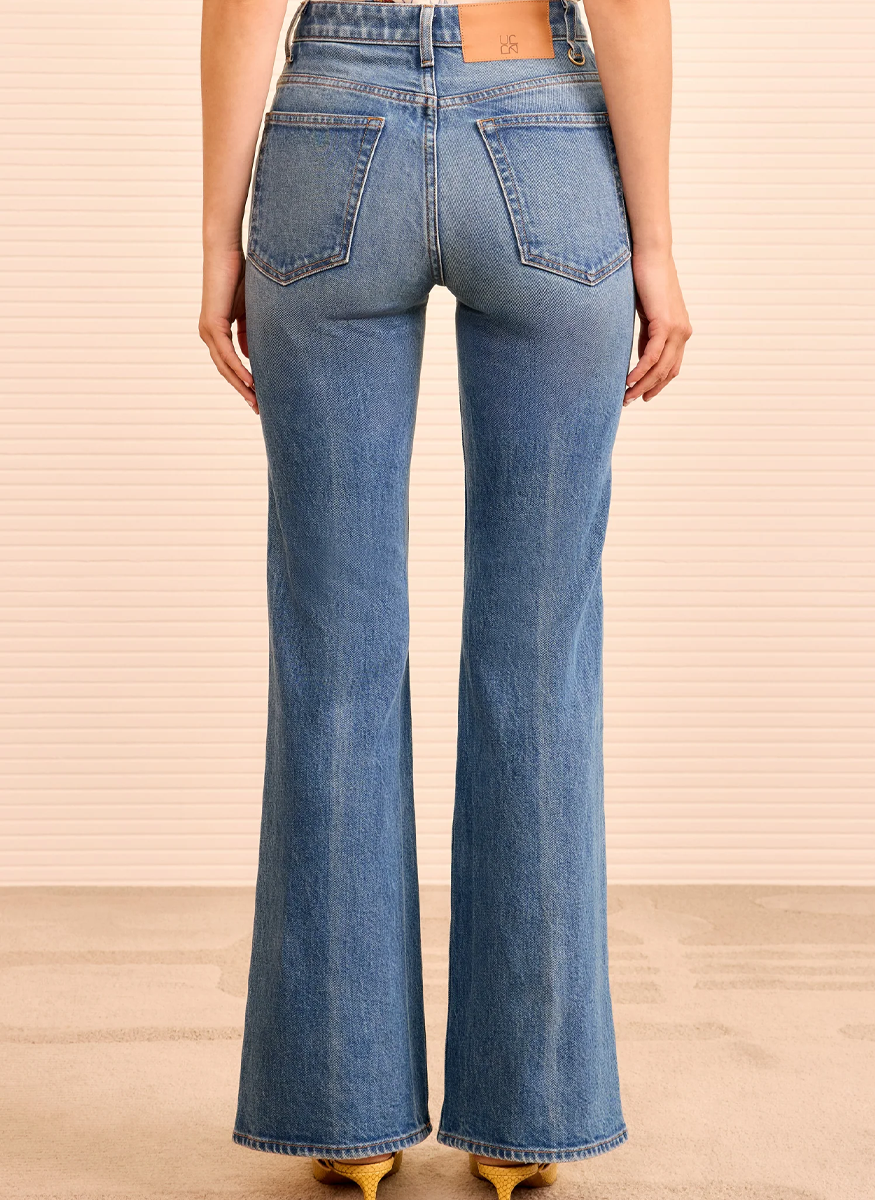 The Stretch Lou Kick Flare Jean in Danube - Ulla Johnson