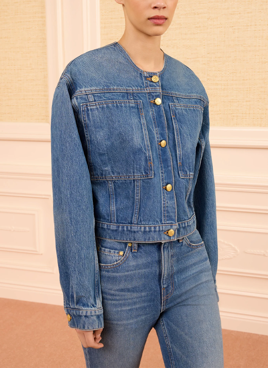 The Briar Collarless Denim Jacket - Ulla Johnson