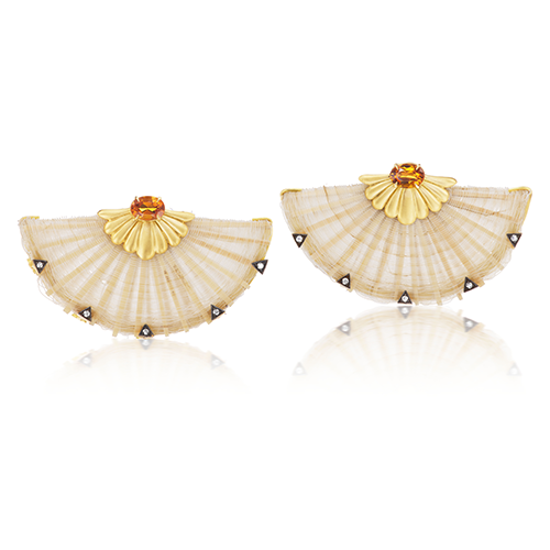 Beige Horsemane Earrings