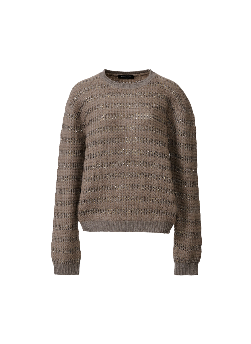Mohair Platinum Crew Neck Sweater - Fabiana Filippi
