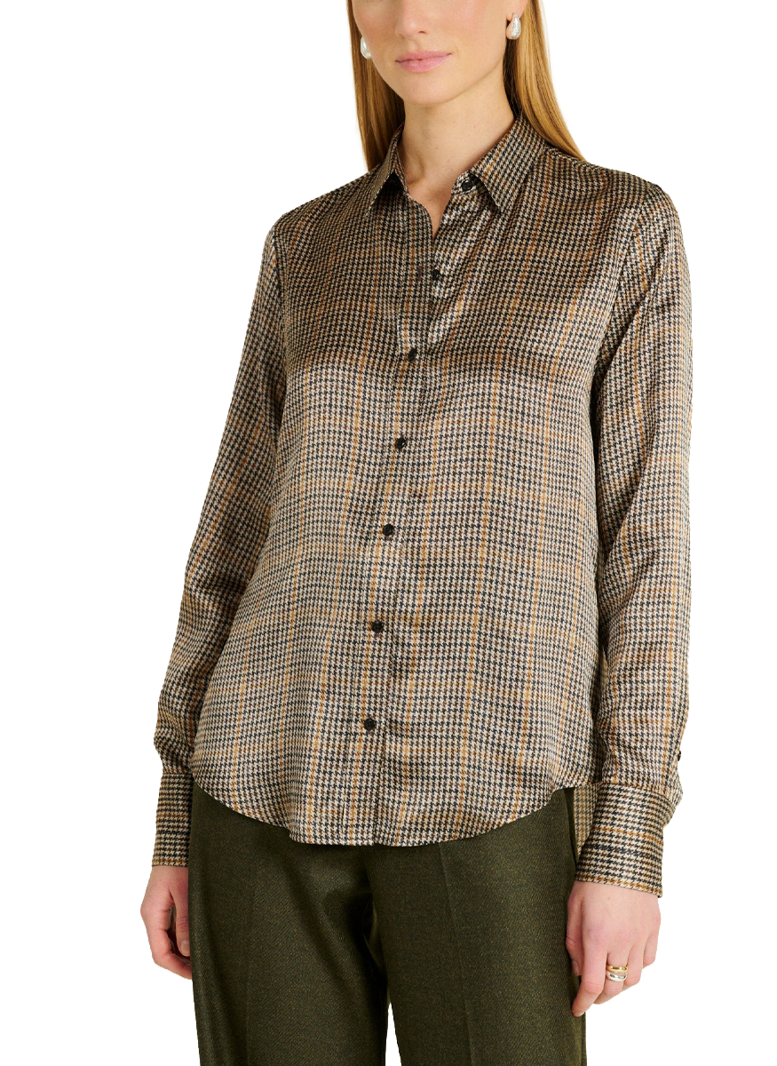 Chiara Herringbone Silk Top - DMN Paris