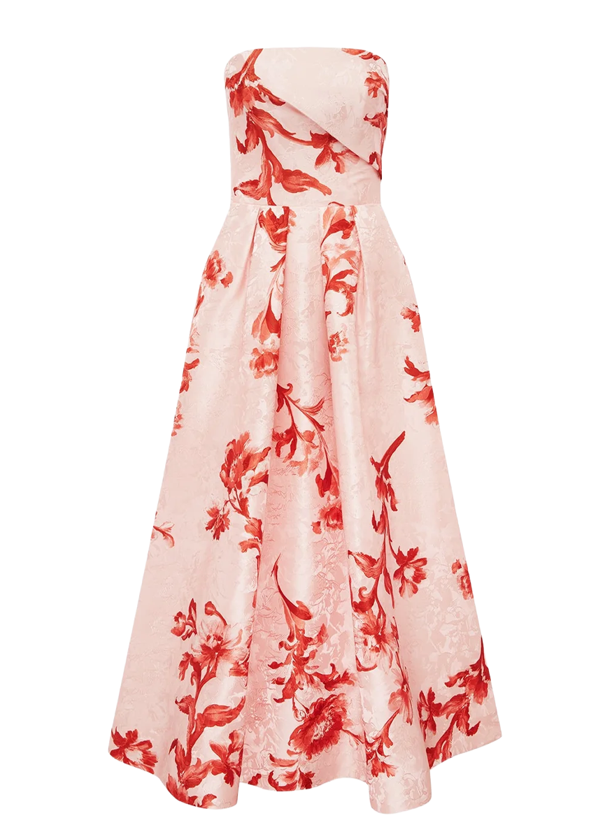 Lynn Jacquard Bustier Midi Dress - Leo Lin