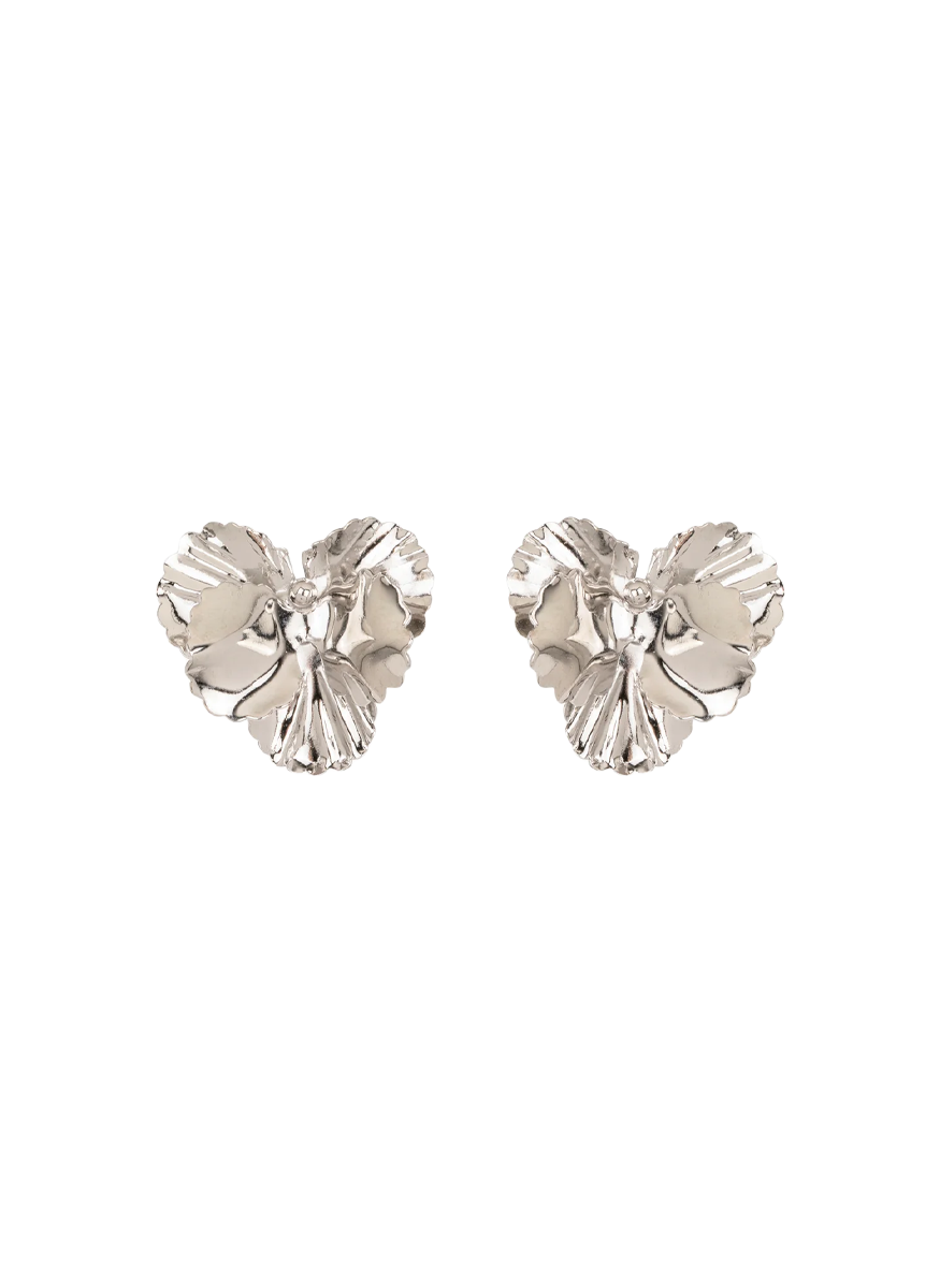 Pansy Earrings in Silver