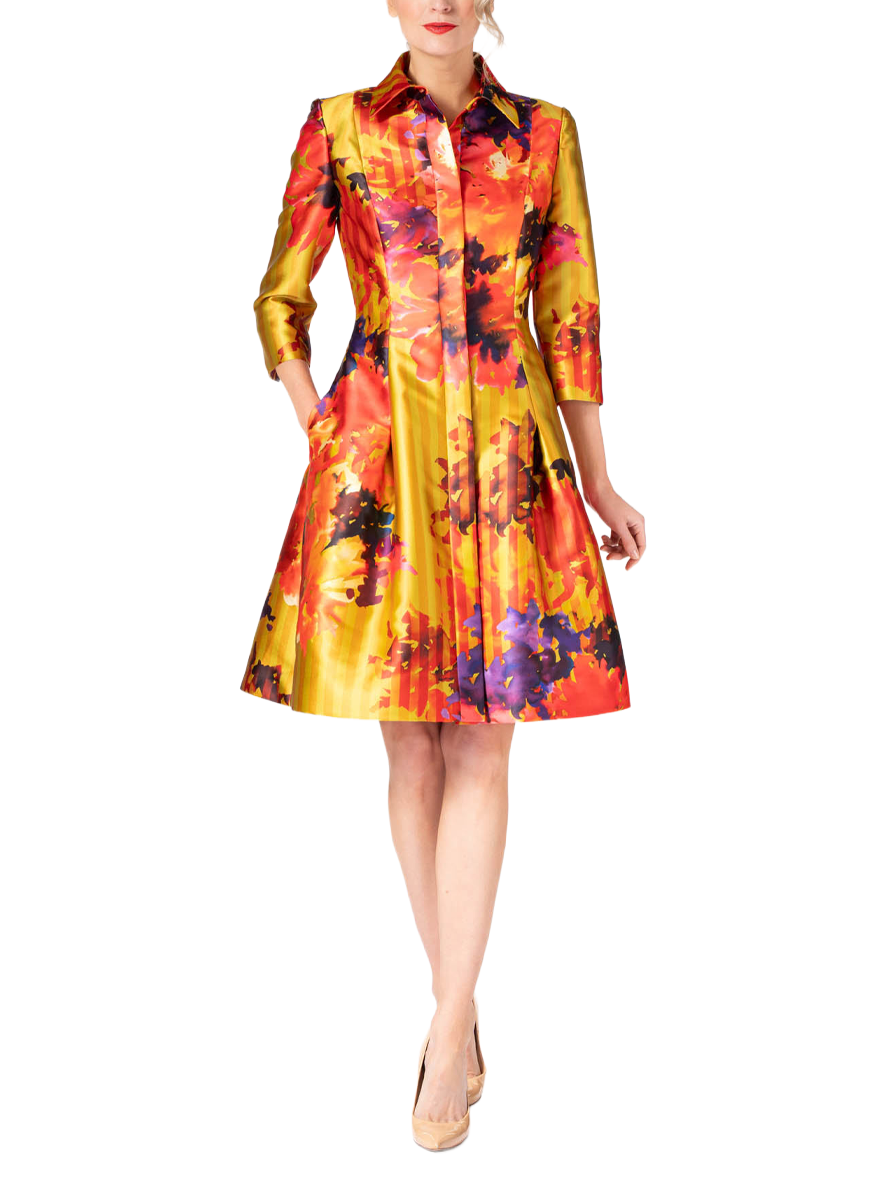 Silk Kmikado Sunset Cocktail Dress