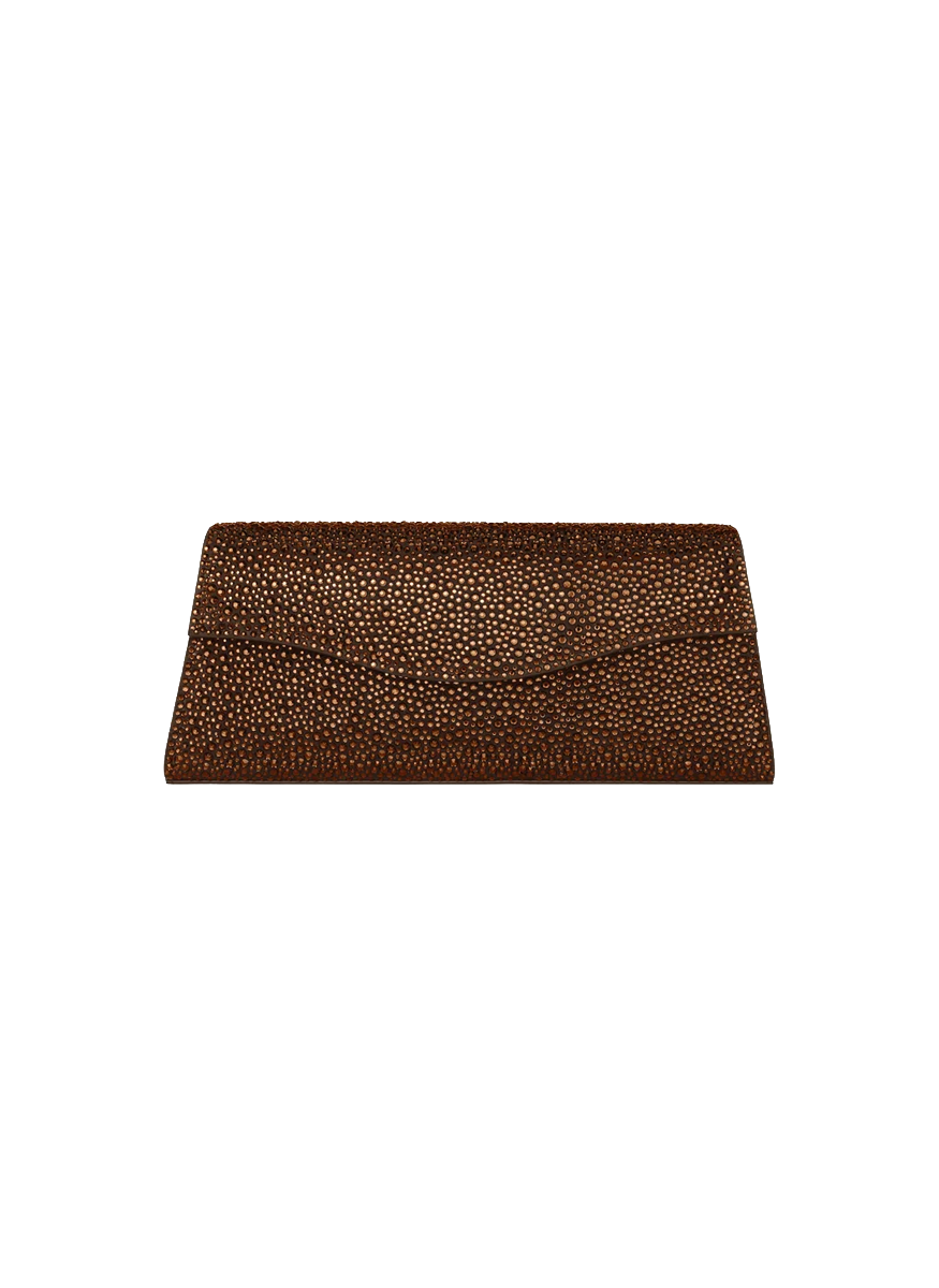 The Midnight Crystal Clutch in Chocolate