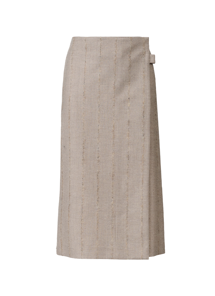 Pinstripe Flannel Pencil Skirt - Fabiana Filippi