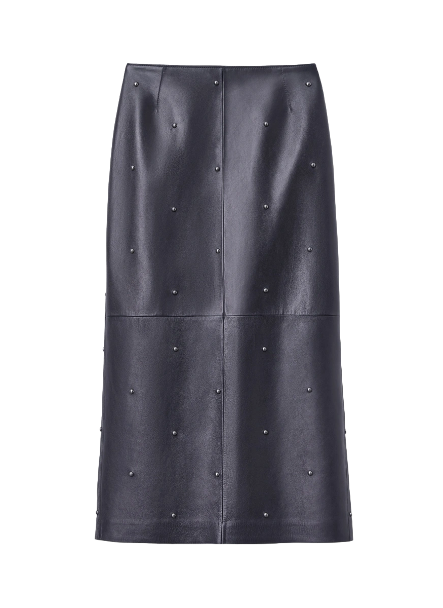 Studded Napa Leather Column Skirt - Lafayette 148 New York