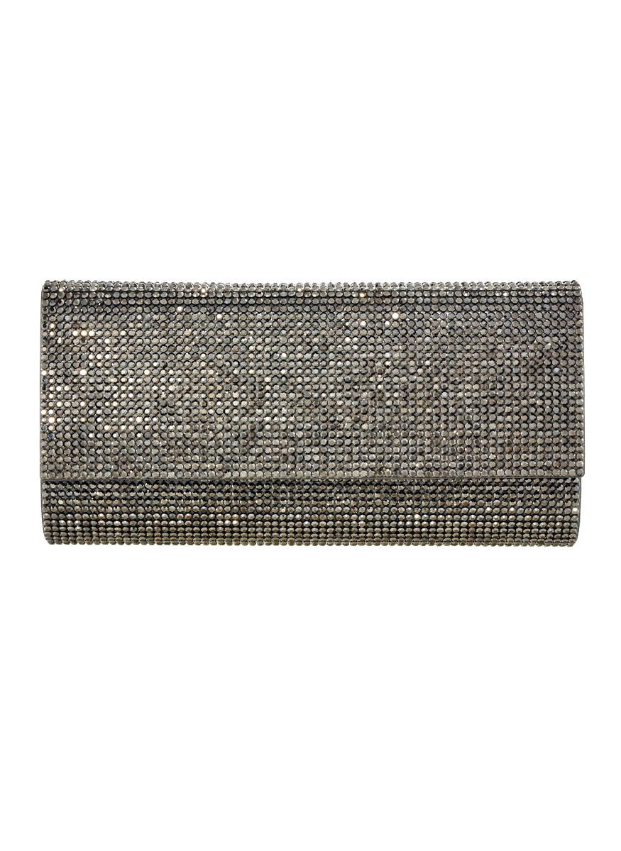 Perry Crystal Clutch in Gray - Judith Leiber Couture