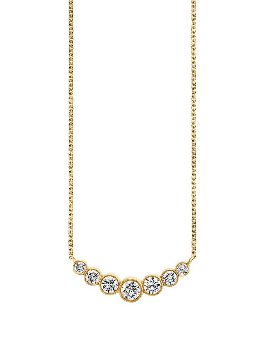 Gold & Diamond Graduated Bezel Necklace - Sydney Evan