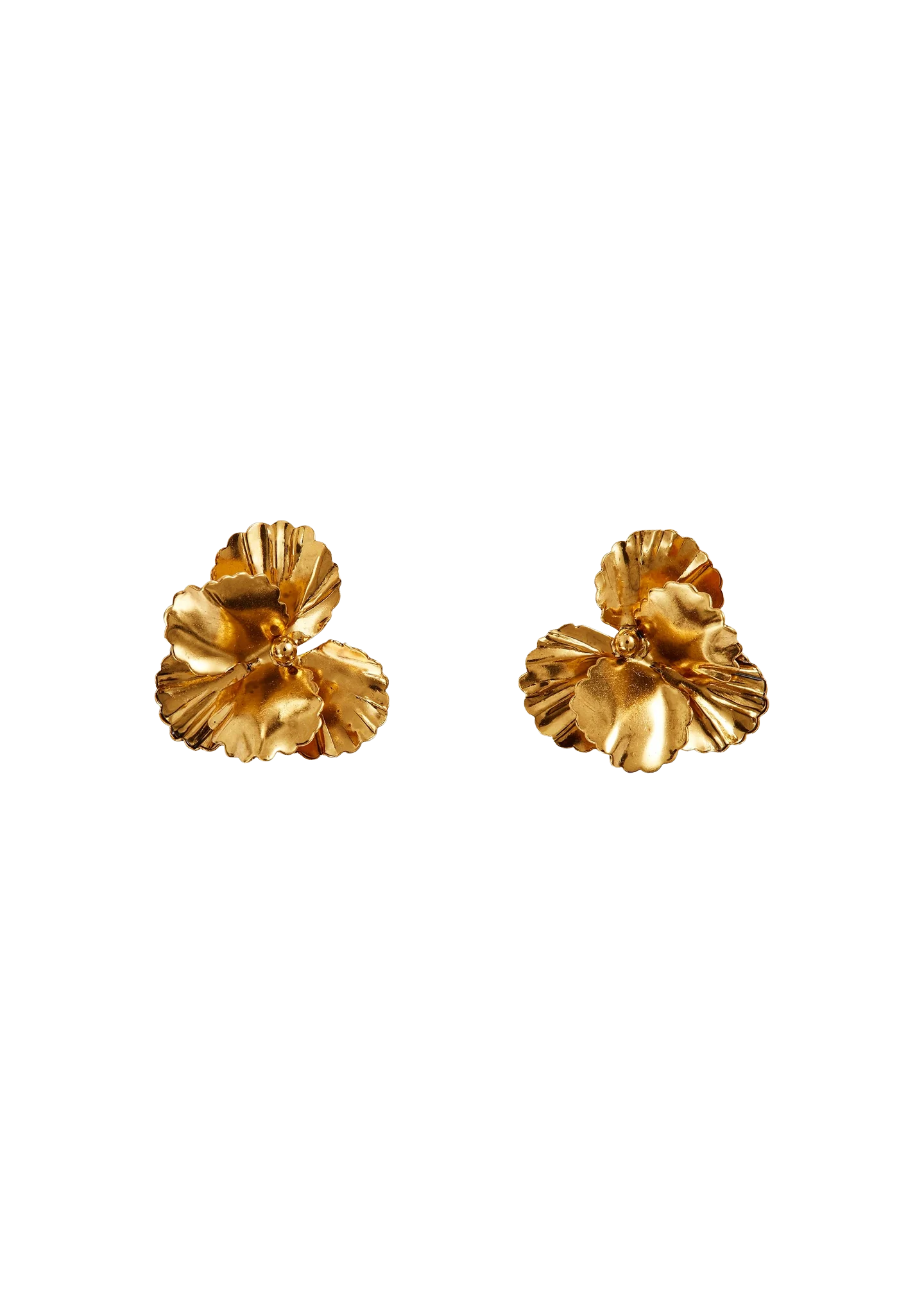 Pansy Earrings in Gold