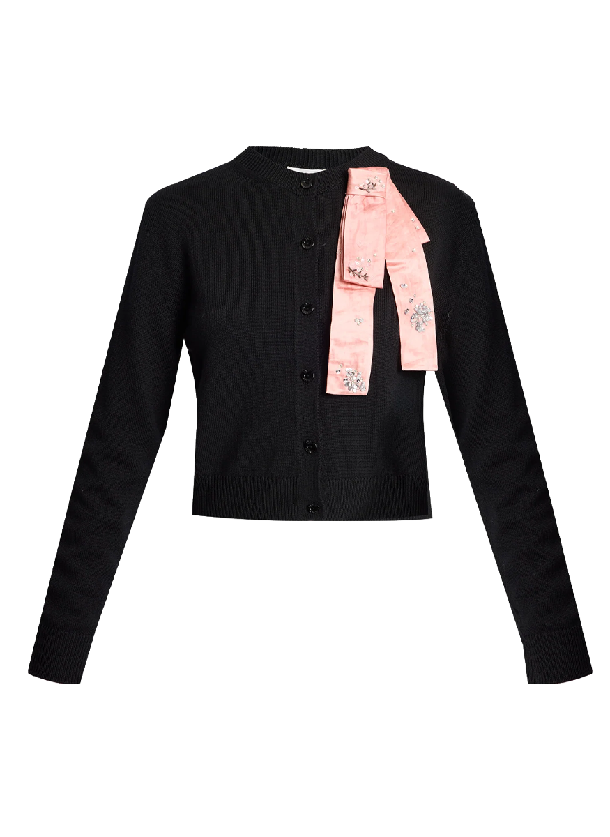 Embellished Merino Wool Cardigan