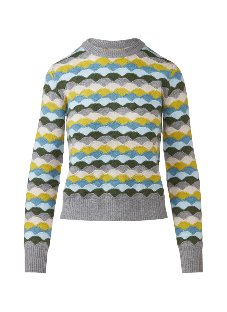 Highland Jacquard Crew in Granite