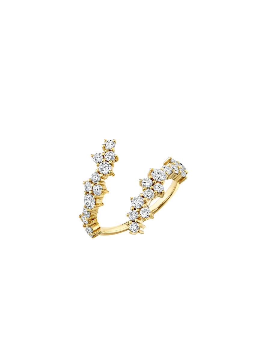 Gold & Diamond Cocktail Wrap Ring - Sydney Evan