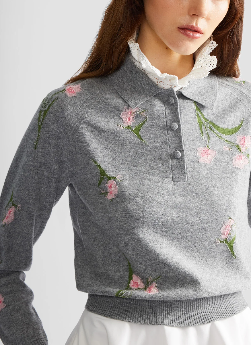 Merino Wool Floral Knit Jumper - Erdem