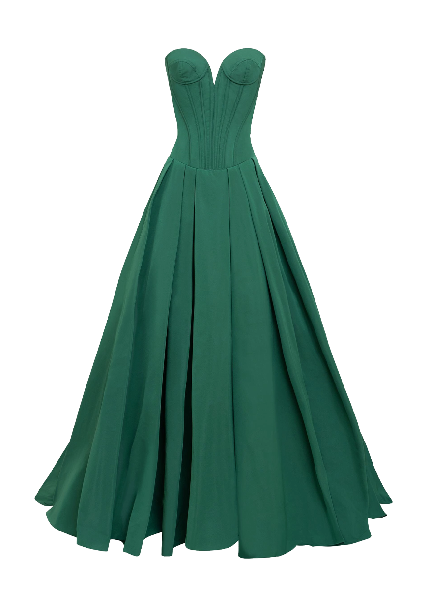 Faille Corset Top Wide Long Dress - Zuhair Murad