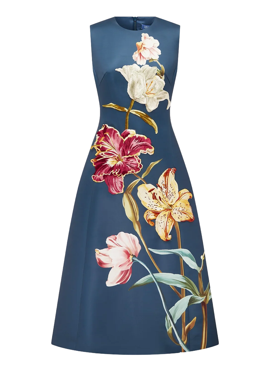Cleo Embroidered Sleeveless Midi Dress - Leo Lin