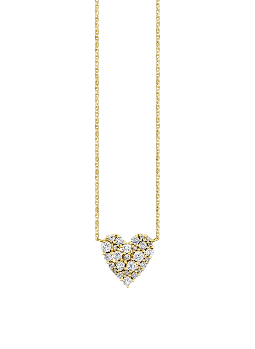 Gold & Diamond Small Cocktail Heart Necklace - Sydney Evan