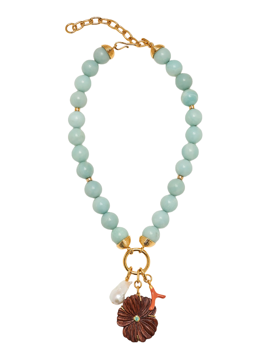 Desert Bloom Necklace In Amazonite - Lizzie Fortunato