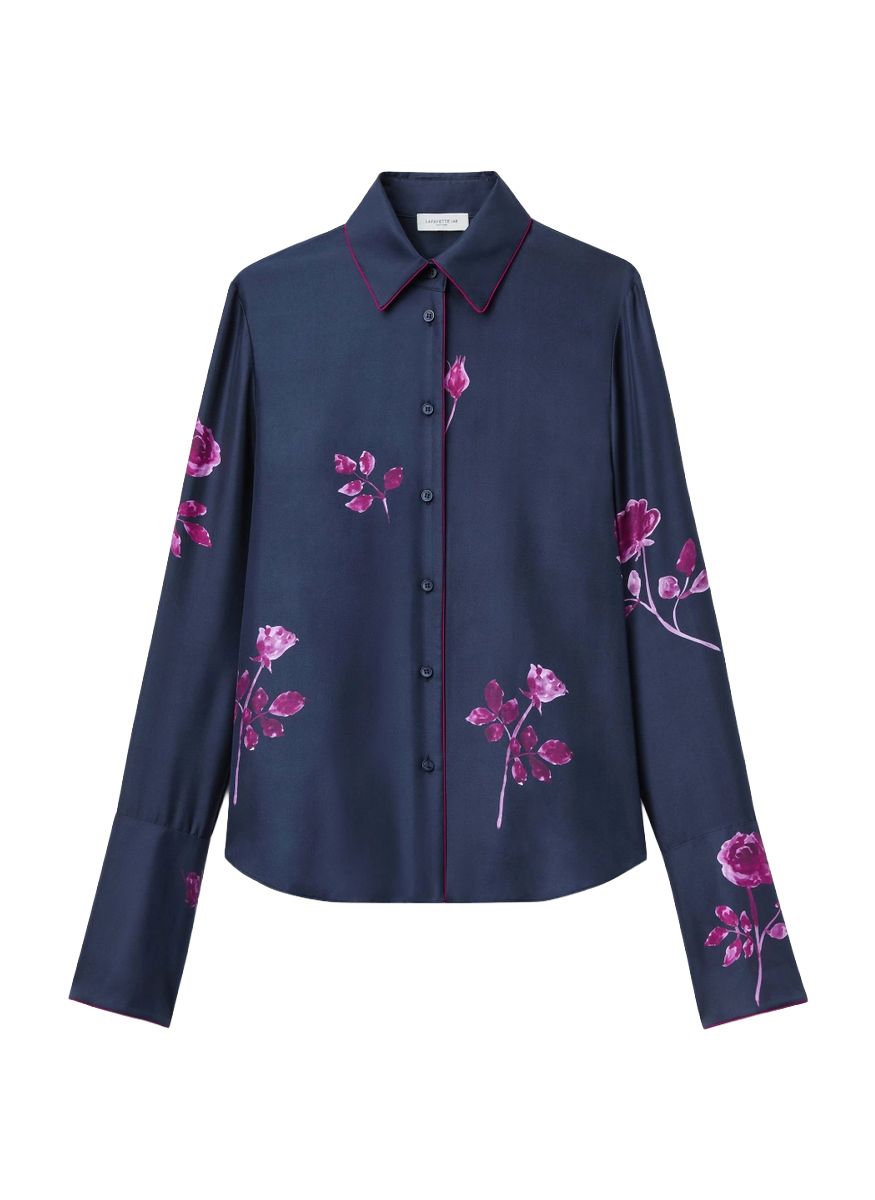 Long Sleeve Blouse with French Cuff - Lafayette 148 New York