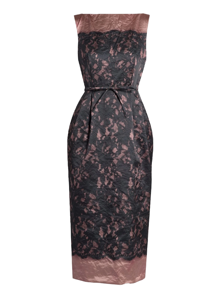 Printed Textured Satin Sleeveless Midi Dress - Erdem