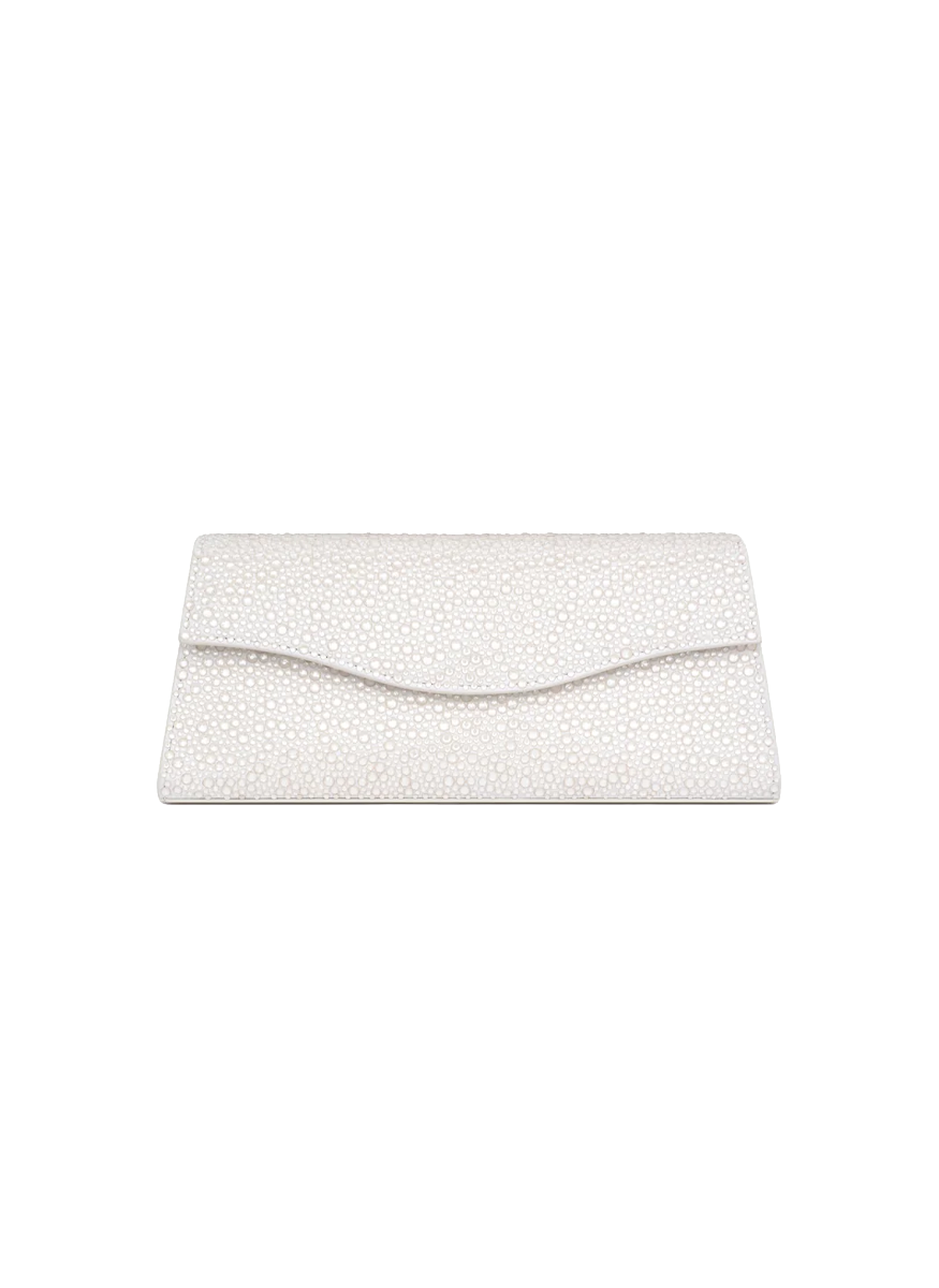The Midnight Crystal Clutch in White