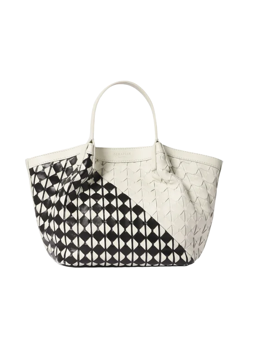 Mini Secret Mosaico Bag in Mestieri D'arte Black - Serapian
