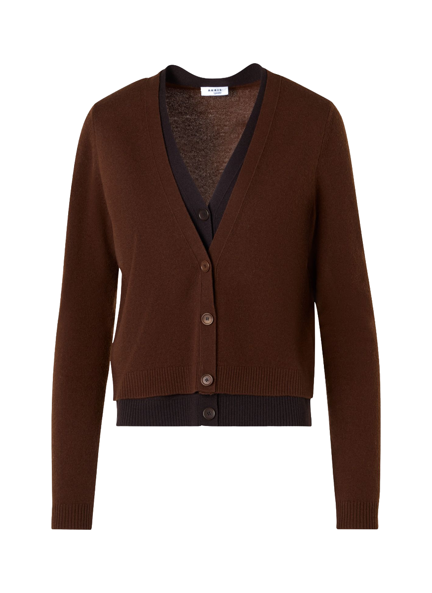 Wool Cashmere V-Neck Cardigan - Akris Punto
