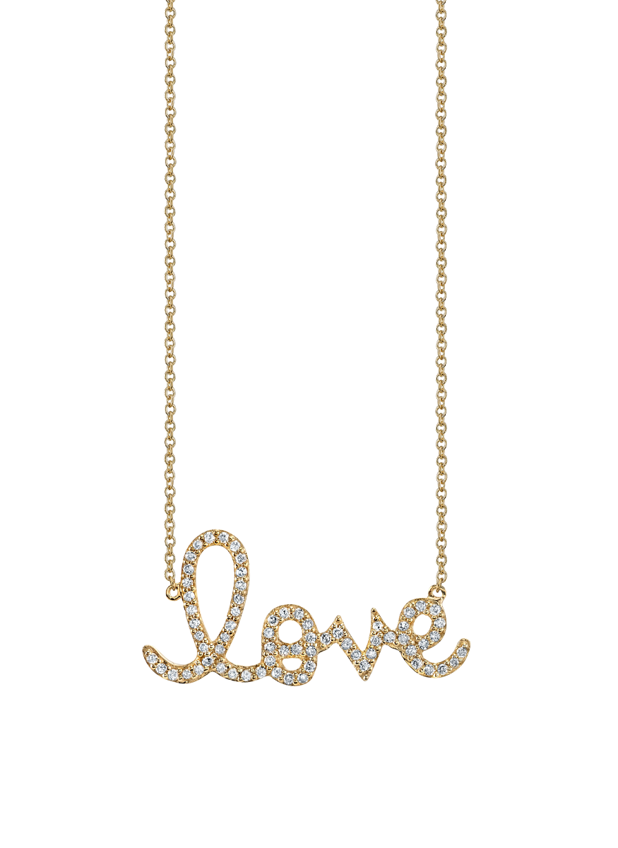 Gold & Diamond Large Love Necklace - Sydney Evan