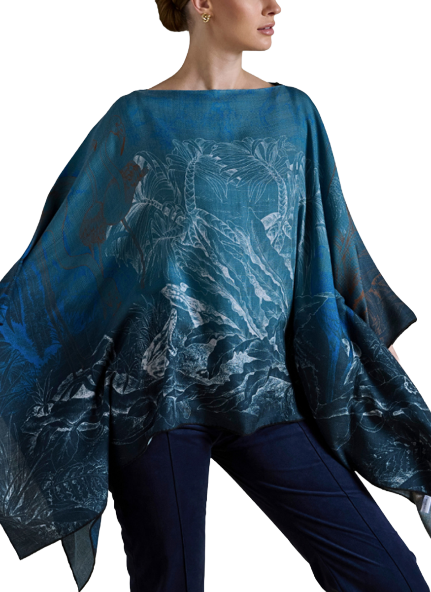 Safari Cashmere Printed Poncho - Rani Arabella