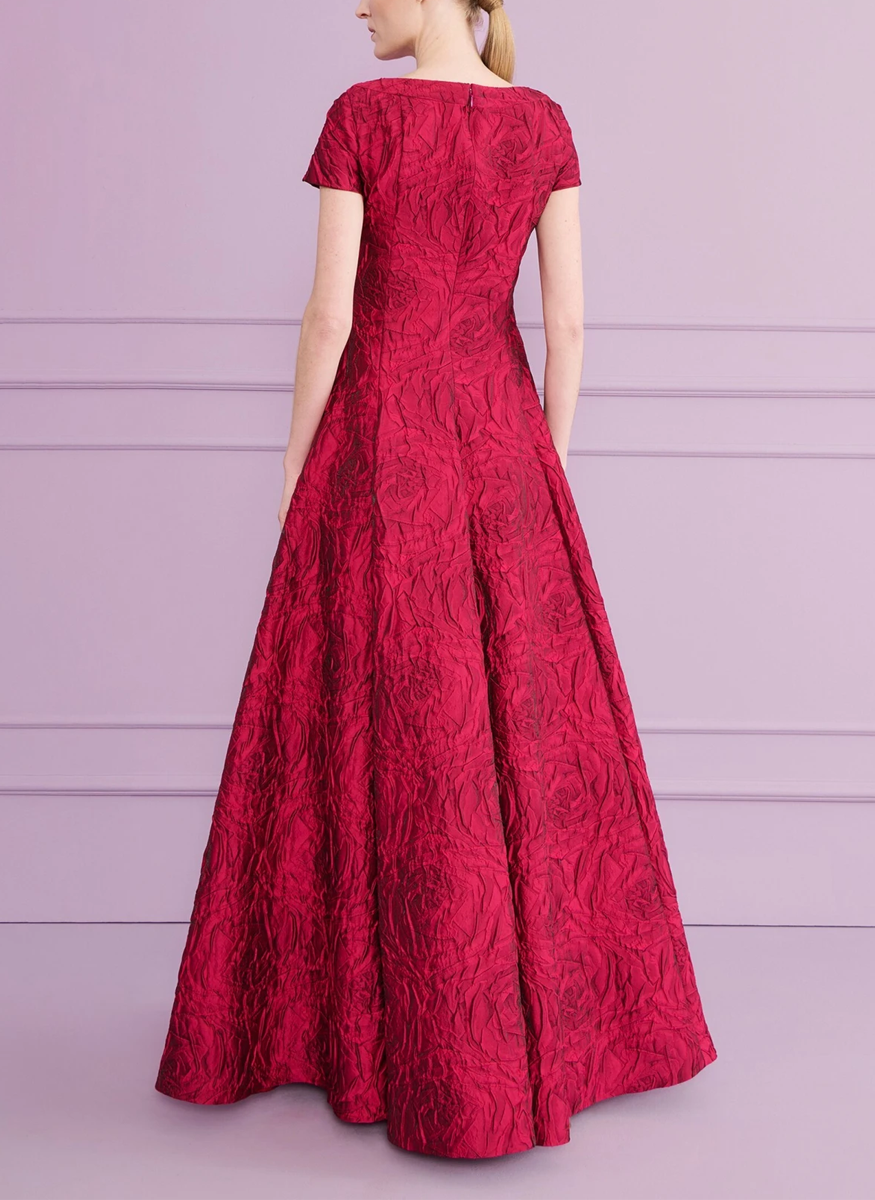 Evening Gown In  Poiret Rose Jacquard