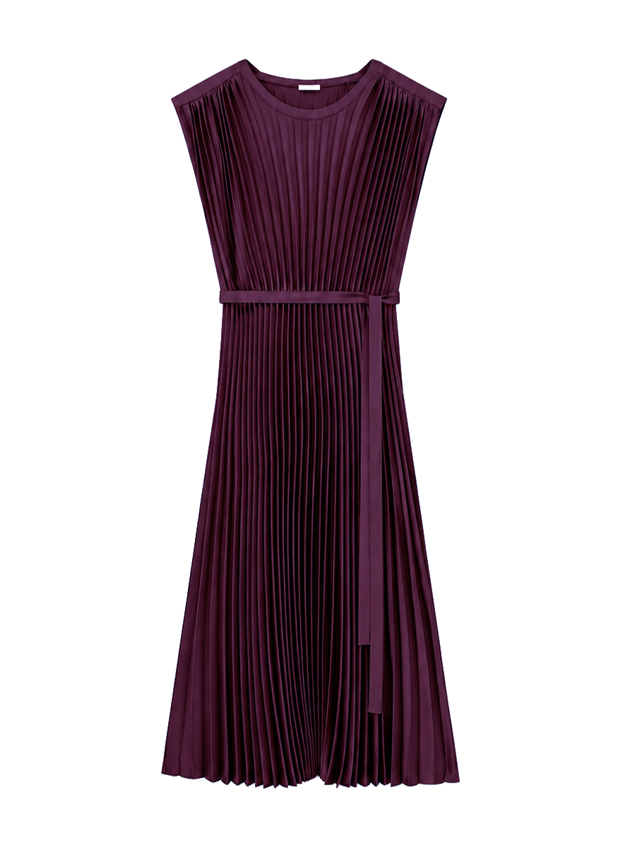 Volta Knit Weave Plissé Dress