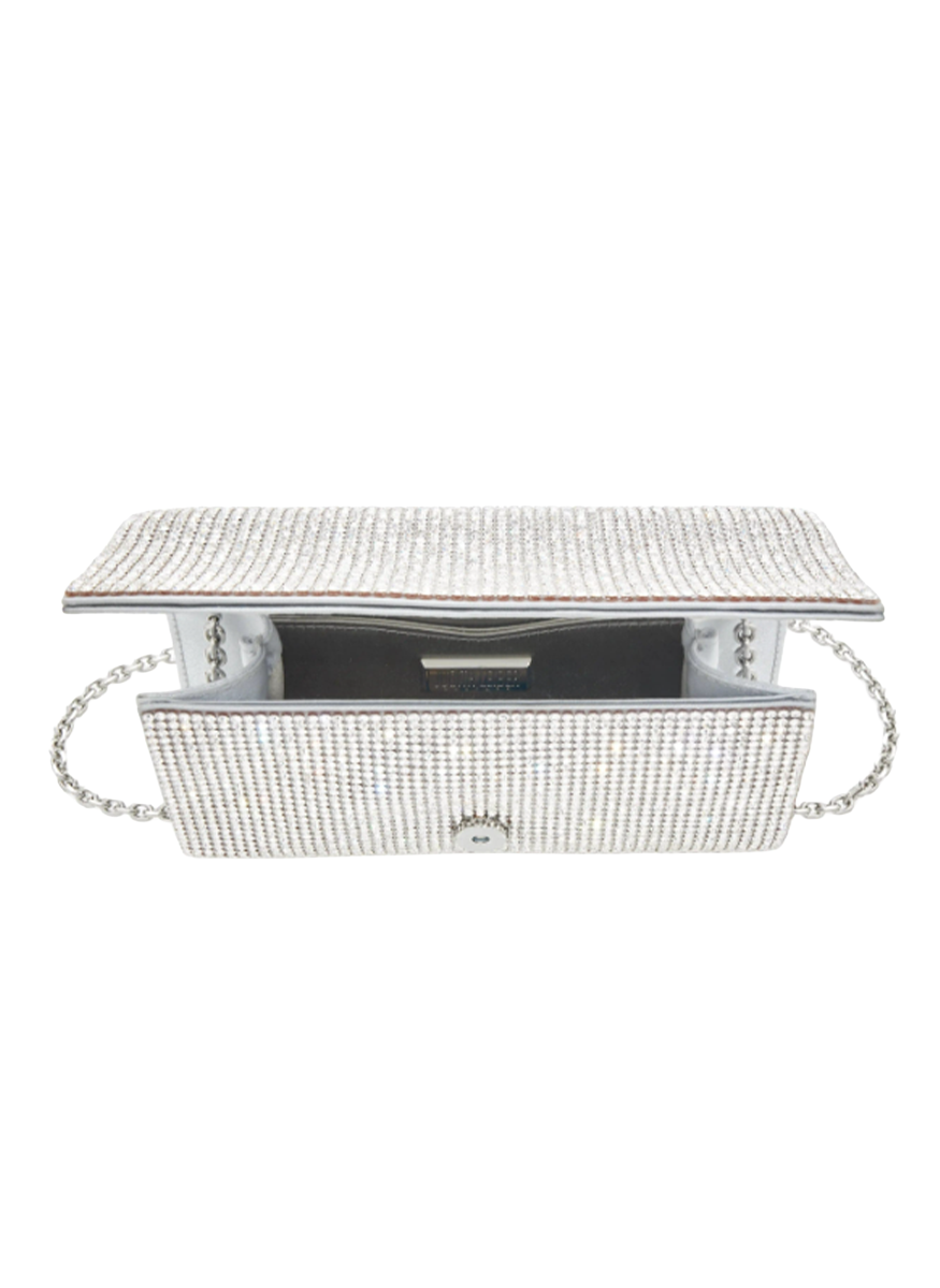 Fizzy Crystal Clutch in Silver - Judith Leiber Couture