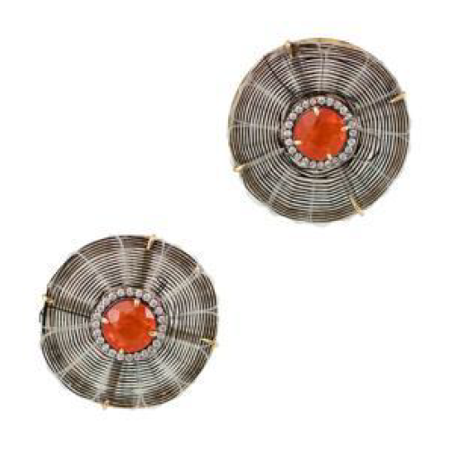 Fire Opal Horsemane Earrings