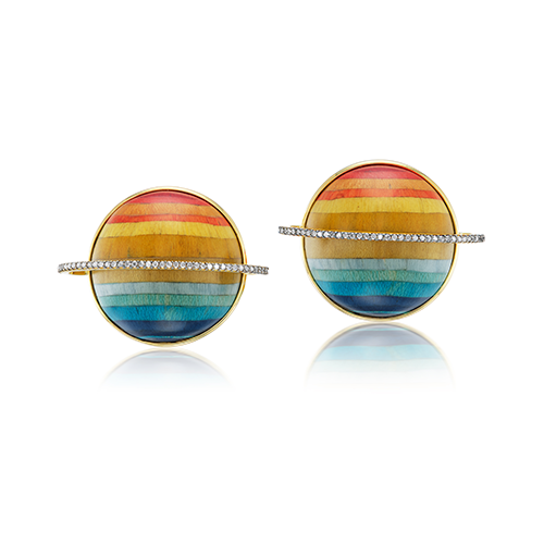 Rainbow Saturn Earrings